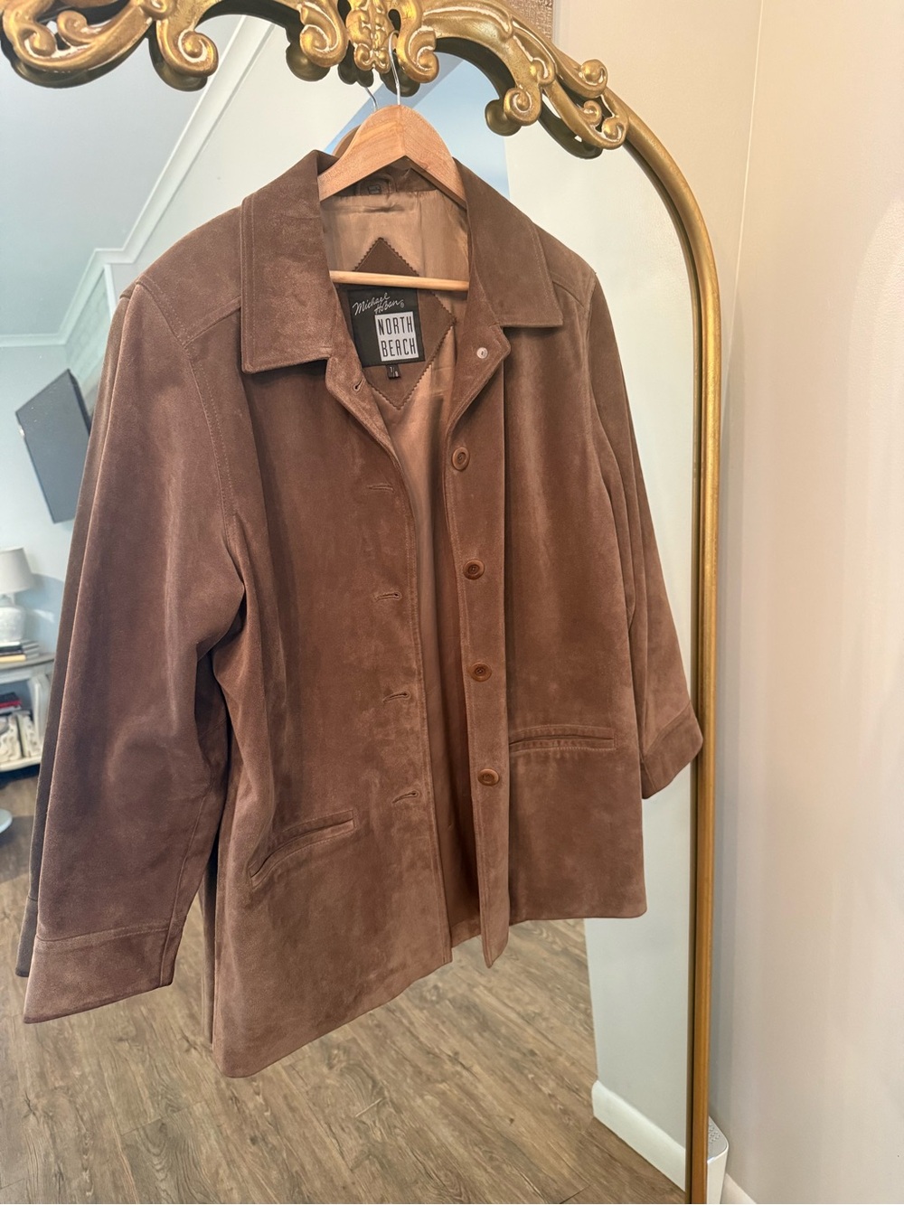 Vintage Michael Hoban North Beach Genuine Suede Leather Jacket Size 7/8